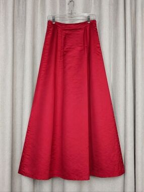 Talbots Collection Pure Silk True Red A-line Classic Full Length Maxi Skirt